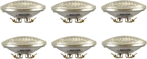 Bombilla LED PAR36 de 6 W, 12 V, 650-750 lm (equivalente a halógenos de 35 W), 3000 K blanco cálido, resistente al agua, no regulable, paquete de 6