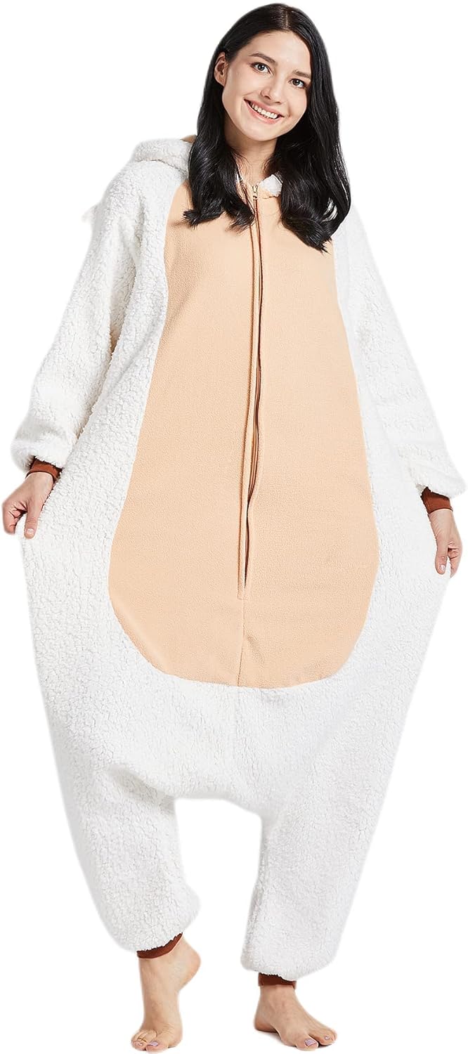 DarkCom Sheep Onesie Halloween Costume One Piece Unisex Adult Pajamas Women Men Sleepwear Christmas Pajamas - Image 5