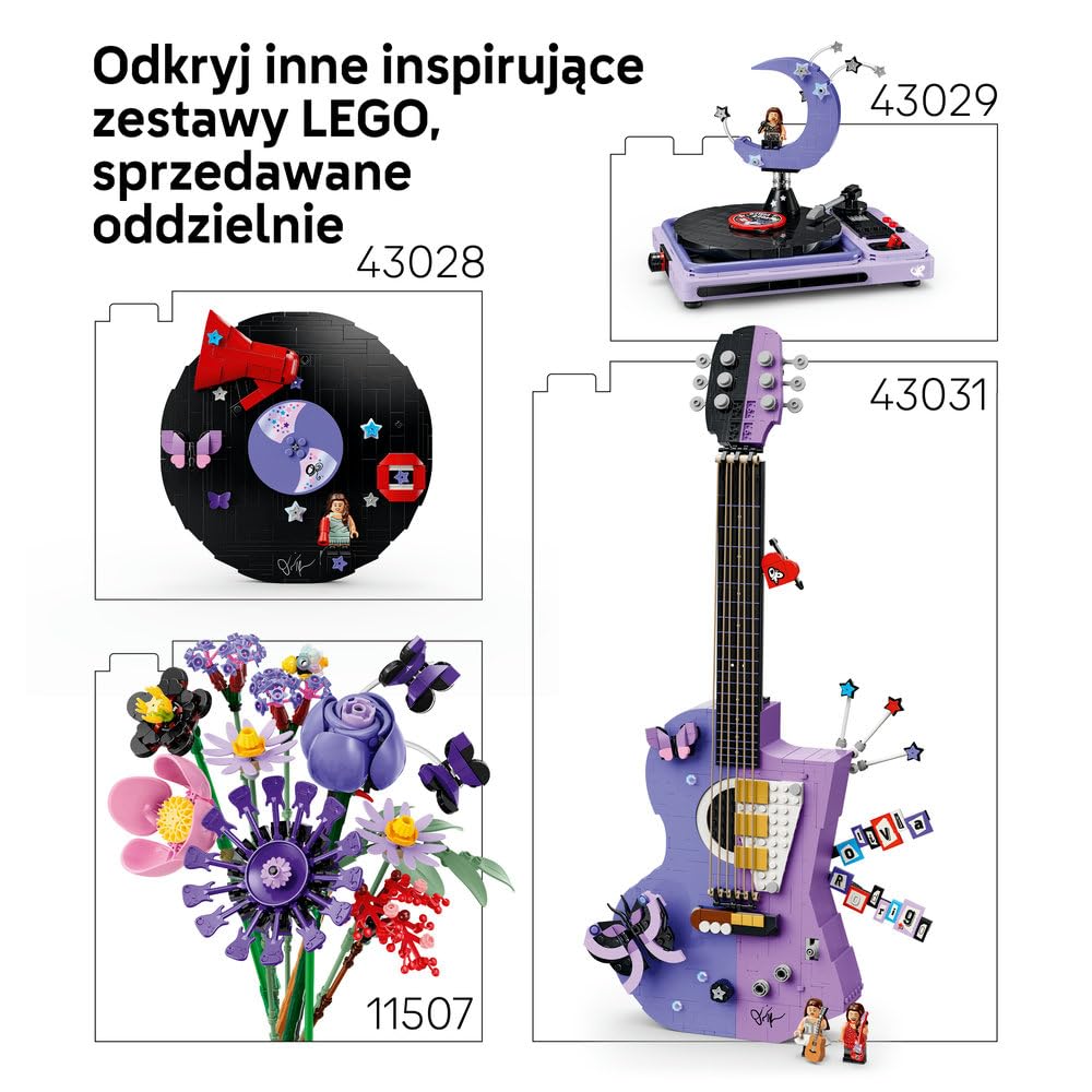 LEGO Editions Skrytka Olivii Rodrigo 43030 | Muzyczna dekoracja, zestaw klocków dla dzieci, prezent dla fana muzyki pop, dla dziewczynek i chłopców 10+, 1085 elementów