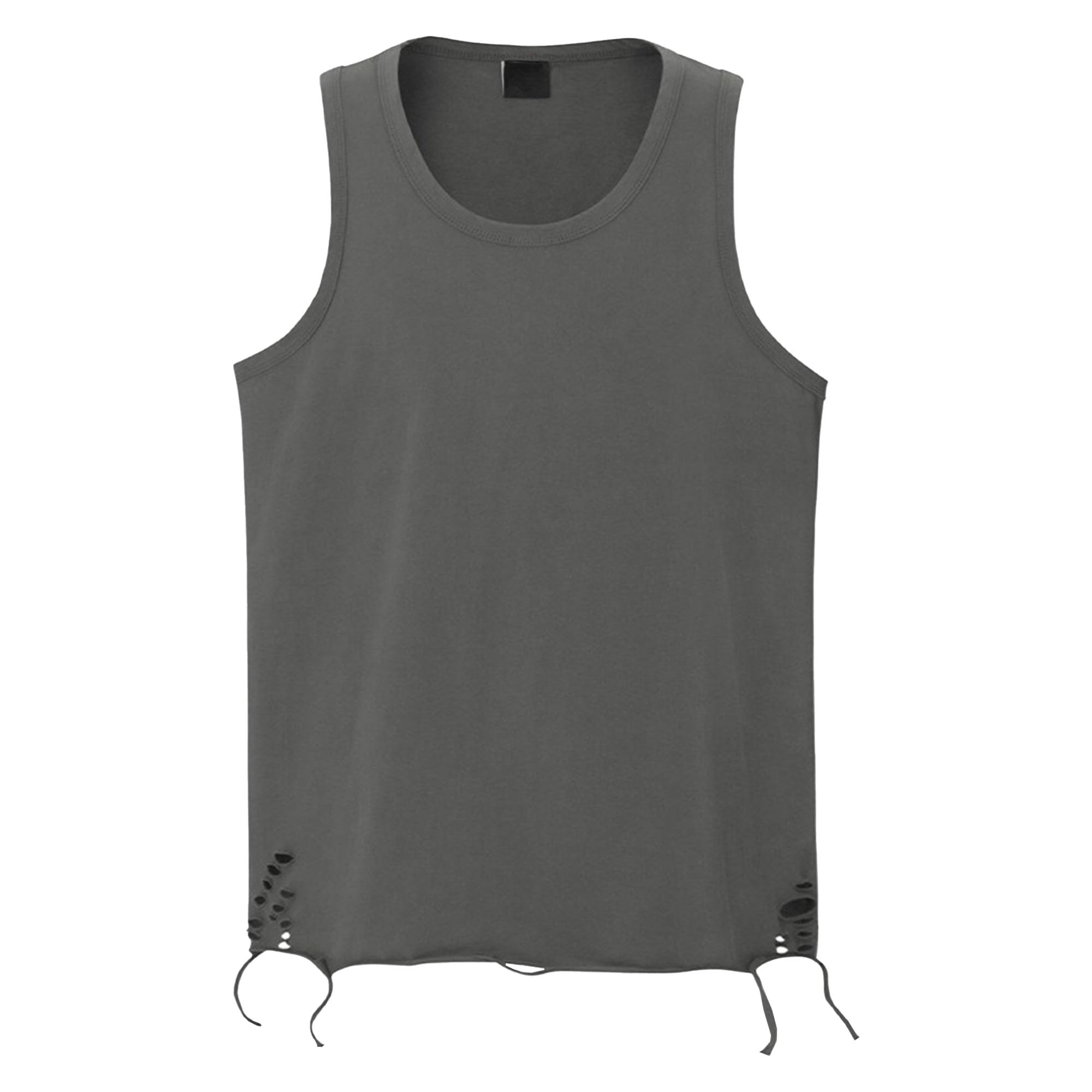 Męskie podarte otwory topy bez rękawów męska lekka podarta koszula bez rękawów streetwear tank top dla mężczyzn