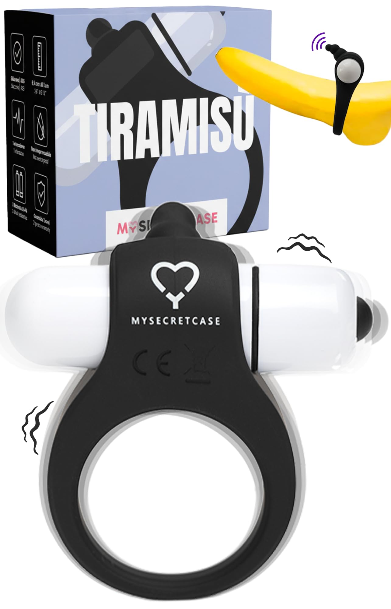 MySecretCase Penisring Vibration für Paare Cockringe für Männer Gummi Sexspielzeug, Mastrubrator für Manner Cock Ring & Vibrator Mann Erotik 7 Modi Erektion & Klitoris Stimulator Für Sie Valentinstag