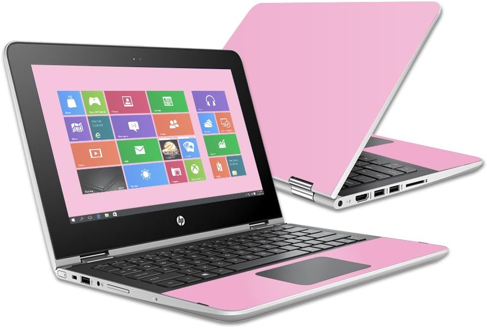 MightySkins Skin Compatible with HP Pavilion x360 11.6" (2016) wrap Cover Sticker Skins Solid Pink
