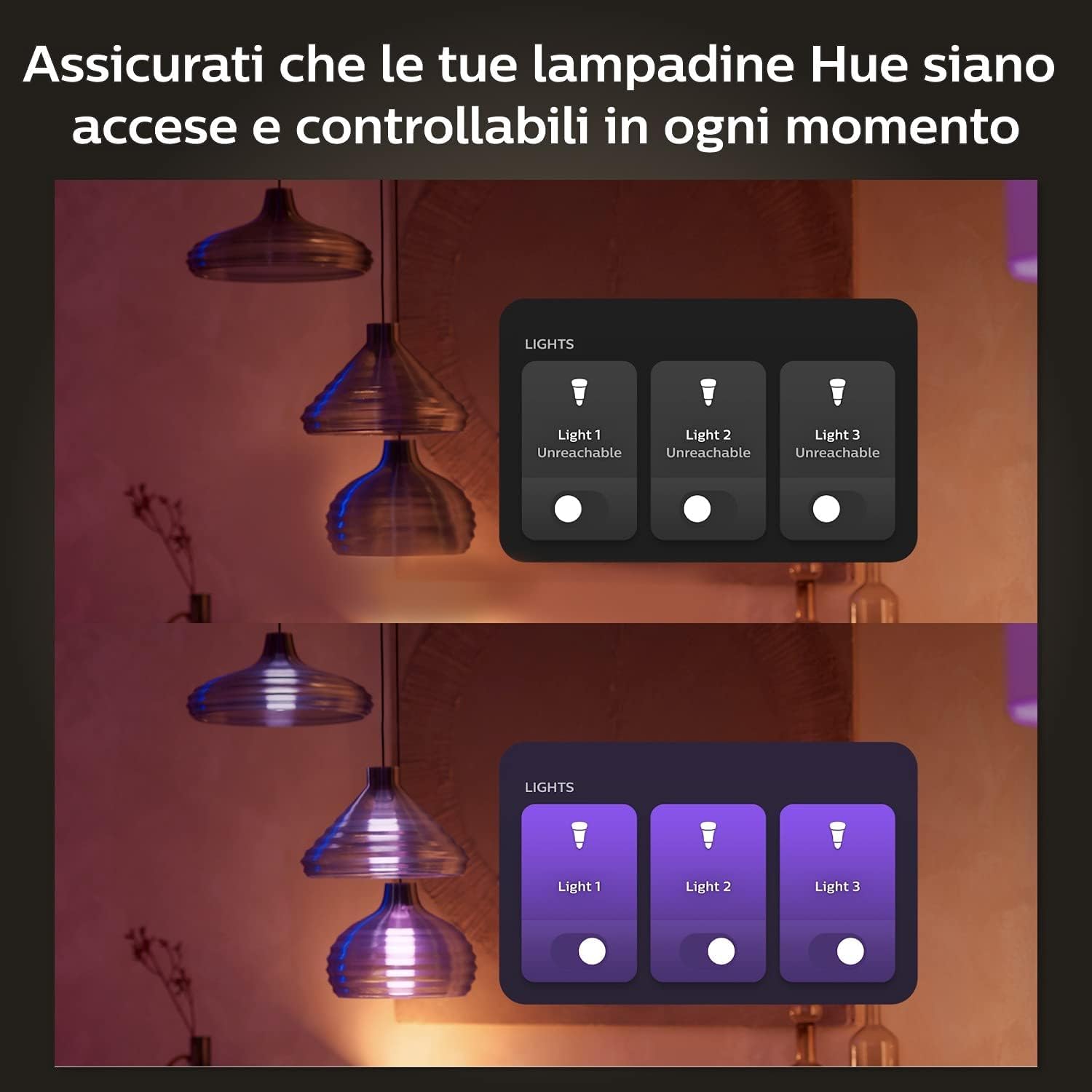 Philips Hue White and Color Ambiance Faretti Smart Led, Luce Bianca e Colorata, Bluetooth, Dimmerabili, GU10, 4W, 3 Pezzi Wall Switch Module, Modulo Interruttore a Parete, Bianco