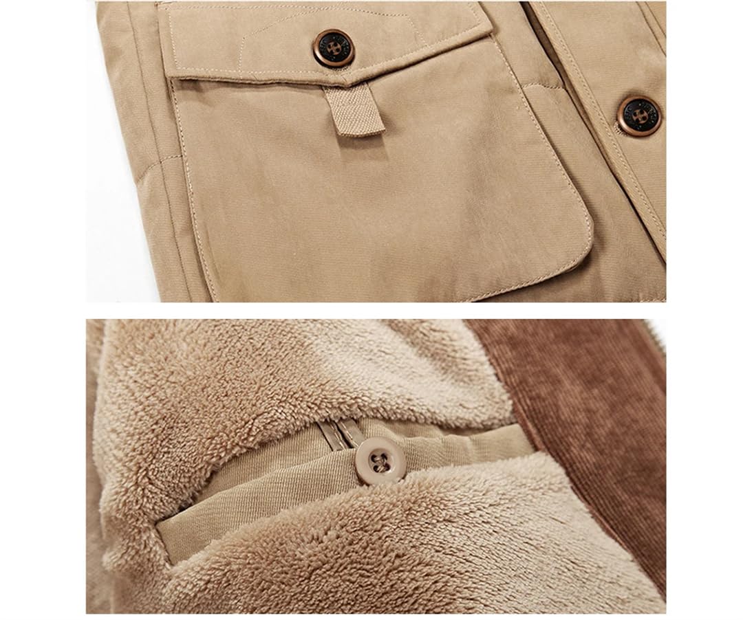 Adhdyuud Męskie kurtki z kapturem ciepłe bawełniane wyściełane zamek błyskawiczny pogrubione parki płaszcze na co dzień płaszcz outdoorowy