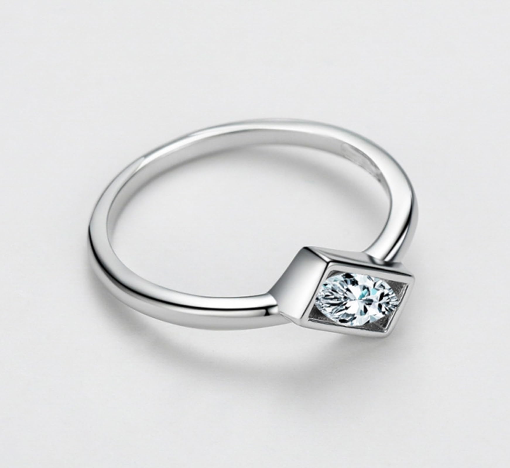Anillos de diamante cultivados en laboratorio de oro blanco, anillo de boda para mujer, oro auténtico, solitario, anillo de compromiso, alianzas con diamante cultivado en laboratorio para