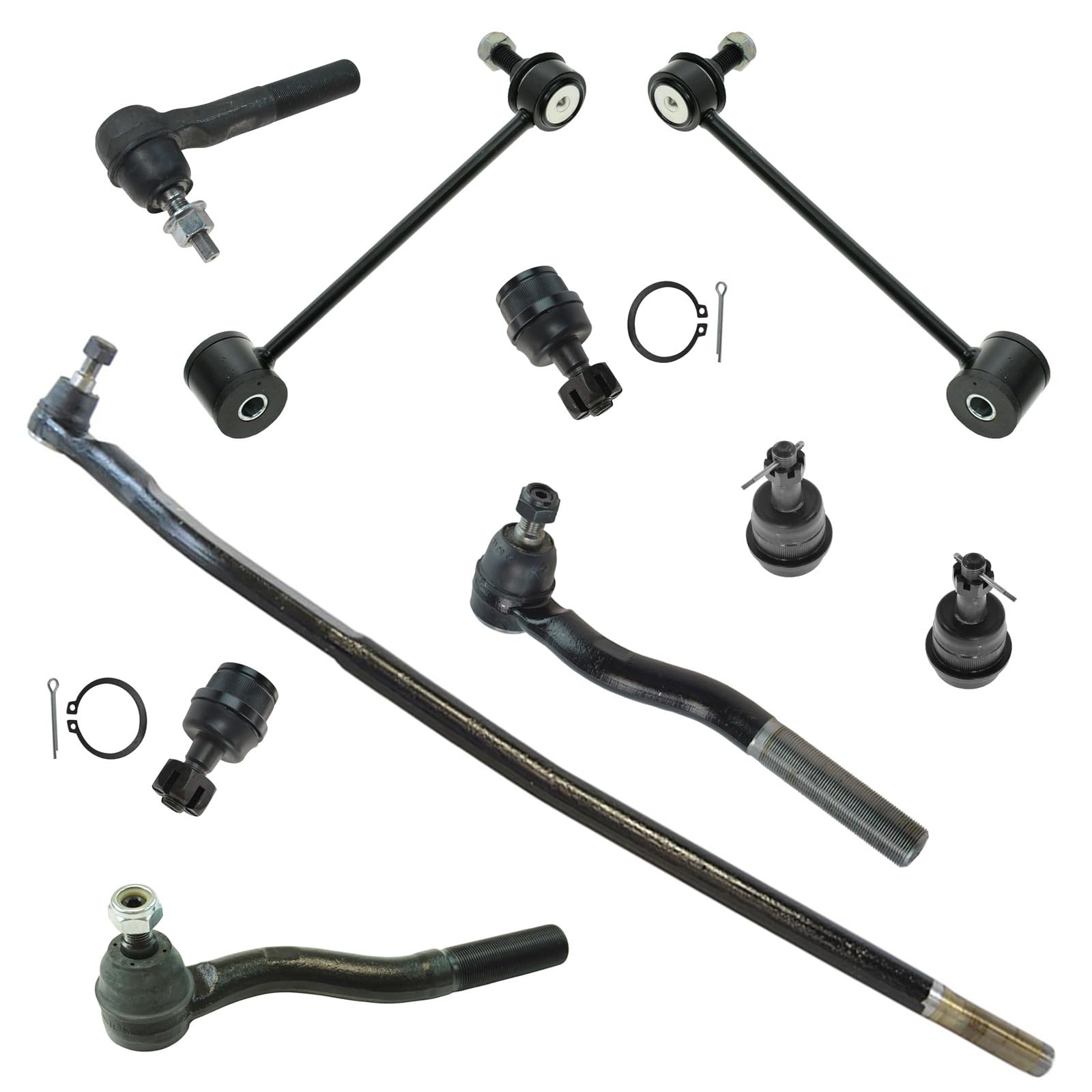 TRQ Front Steering and Suspension Kit Tie Rods Ball Joints Drag Link Sway