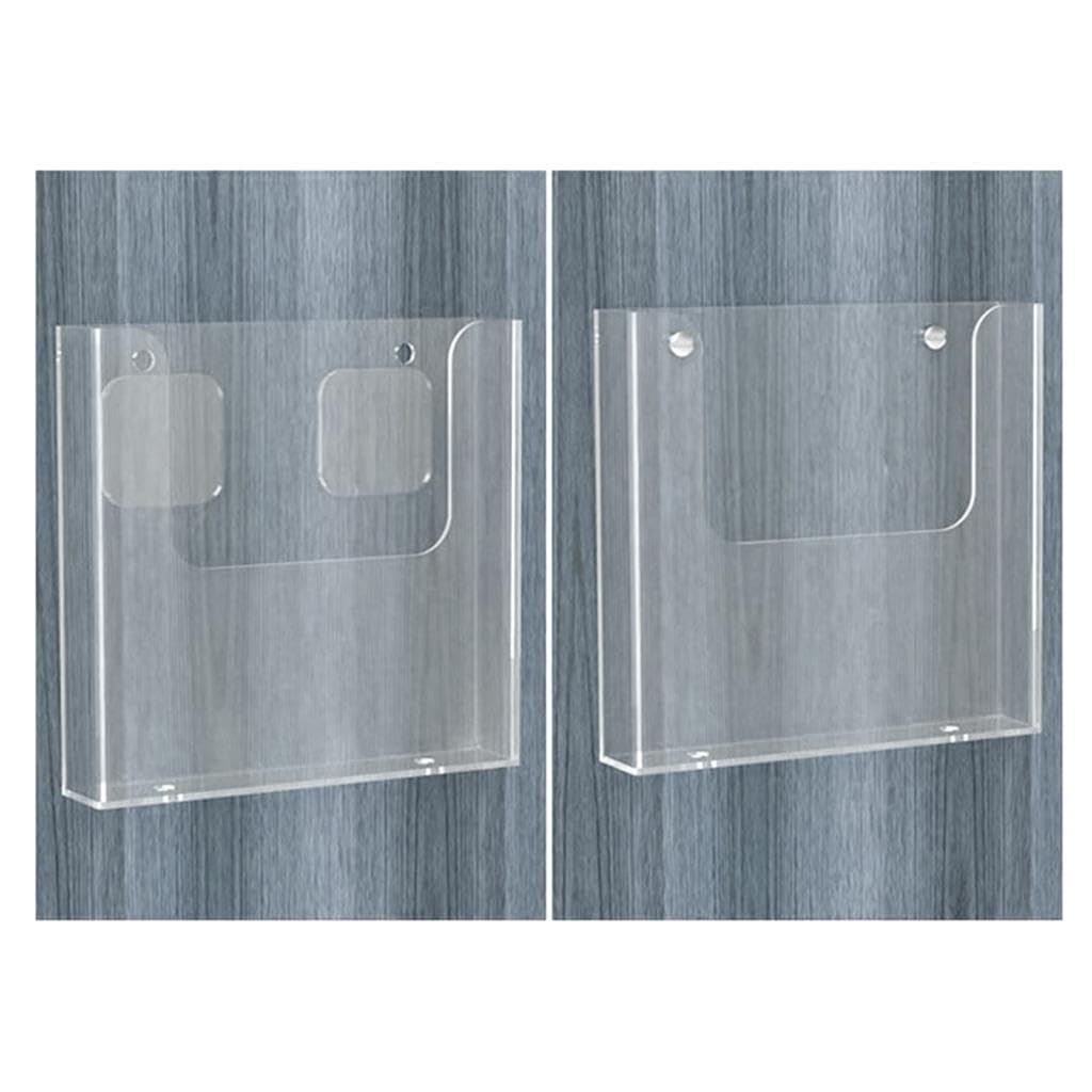 Brochure Holder Wall Mount A5 Clear Acrylic Flyer Holder Literature Display Rack Booklet Organizer for Office Waiting Room Reception Desk Pamphlet Magazine Leaflet Stand with Mounting Kit-picture-29