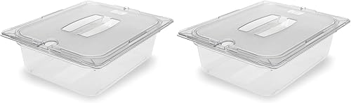 Carlisle FoodService Products 10221B07 StorPlus - Bandeja de comida de tamaño medio, policarbonato, 4 pulgadas de profundidad, transparente (paquete