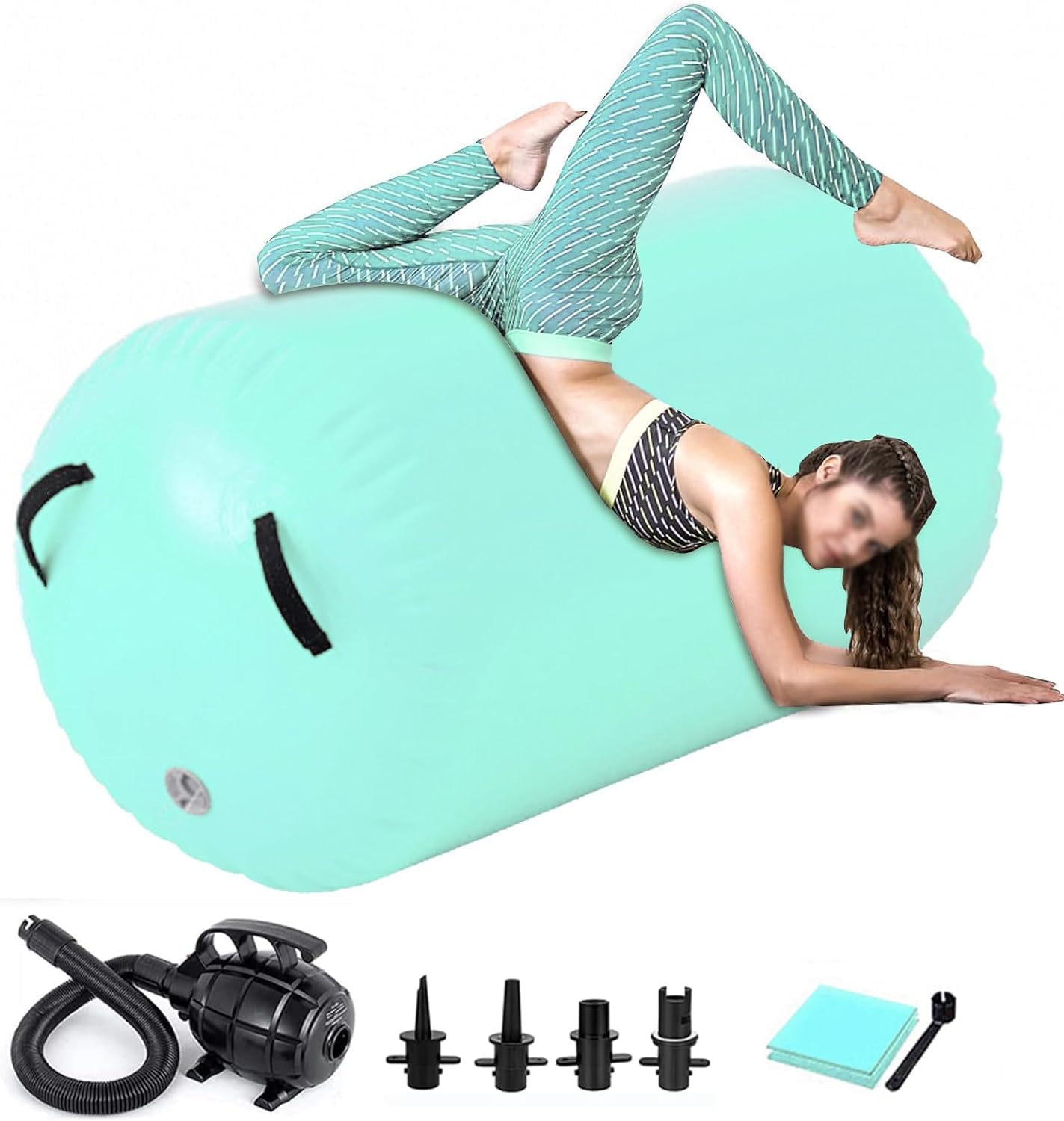 Gymnastics Air Roller Air Barrel Inflatable Tumbling Mat,Back Handspring Training Mats For Home Use, Gym Training, Cheerleading With Electric Pump