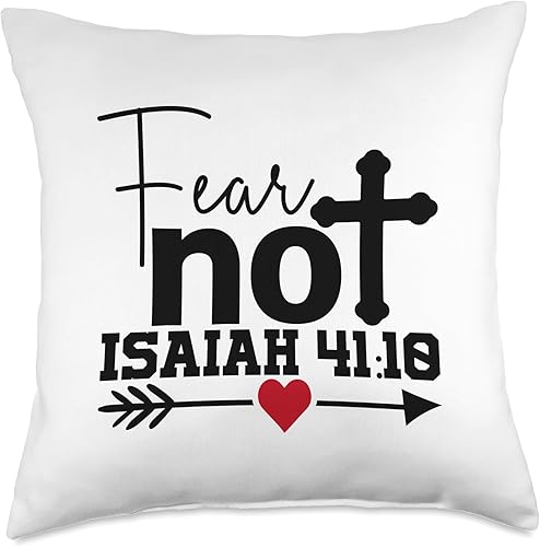 Miniatura 4 de Fear Not Isaiah 4110-Tee for Christian Men & Women Throw Pillow, 16x16, Multicolor