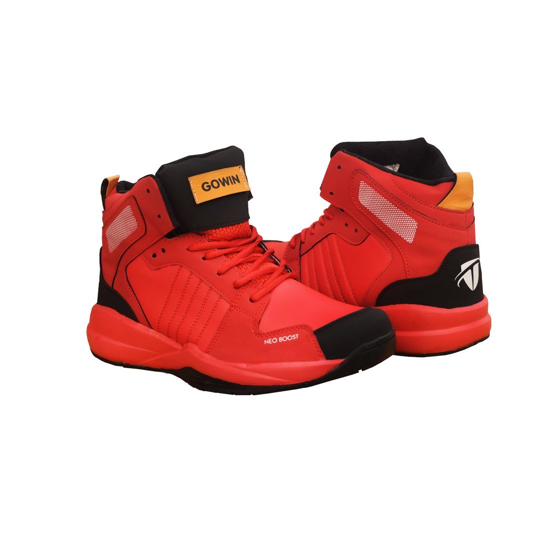 Gowin Neo Boost Red/Black Basketball Shoes, pair side view