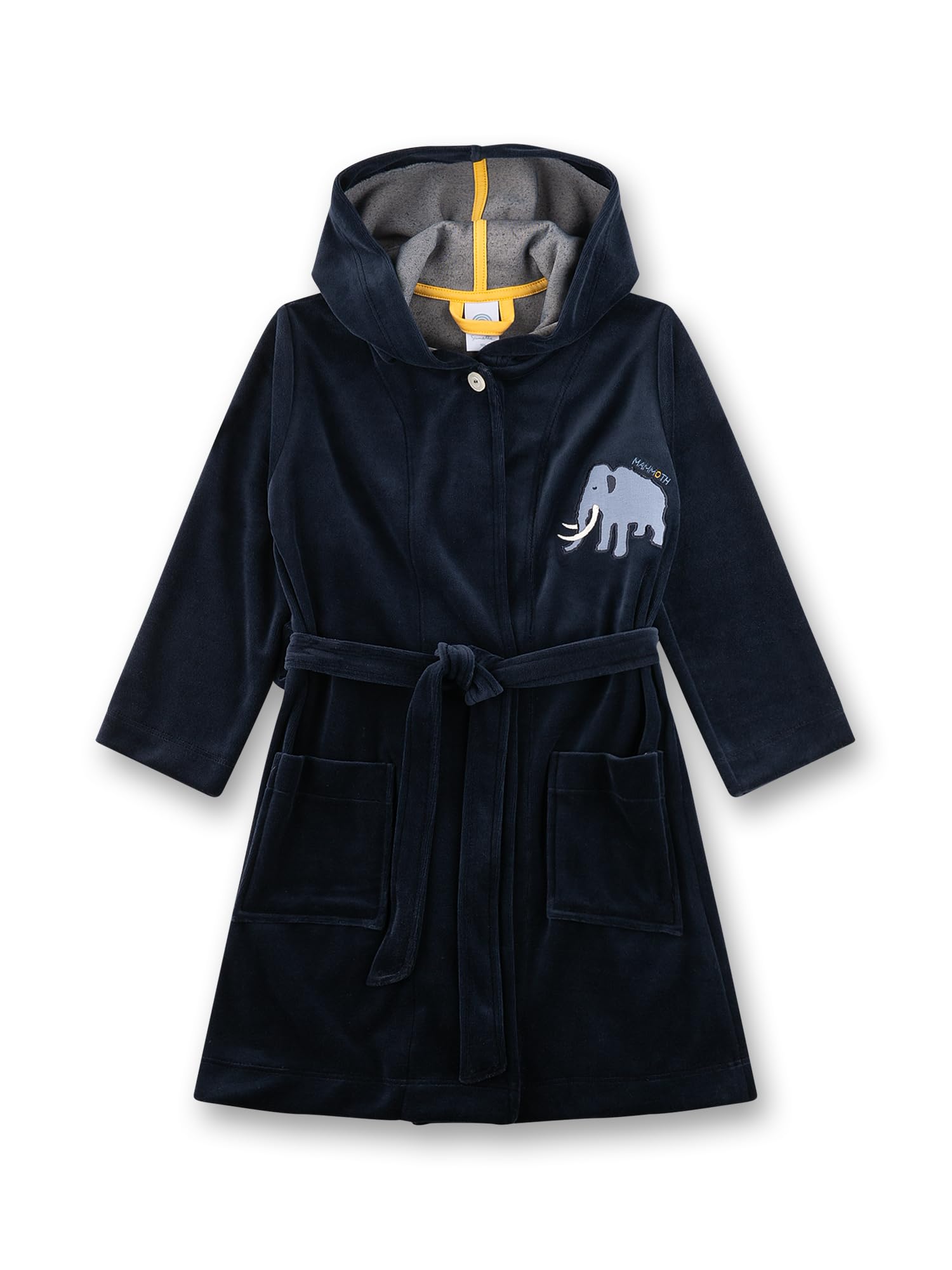 Sanetta Jungen-Bademantel blau Mammut | Hochwertiger und kuscheliger Bademantel aus Nicki für Jungen.