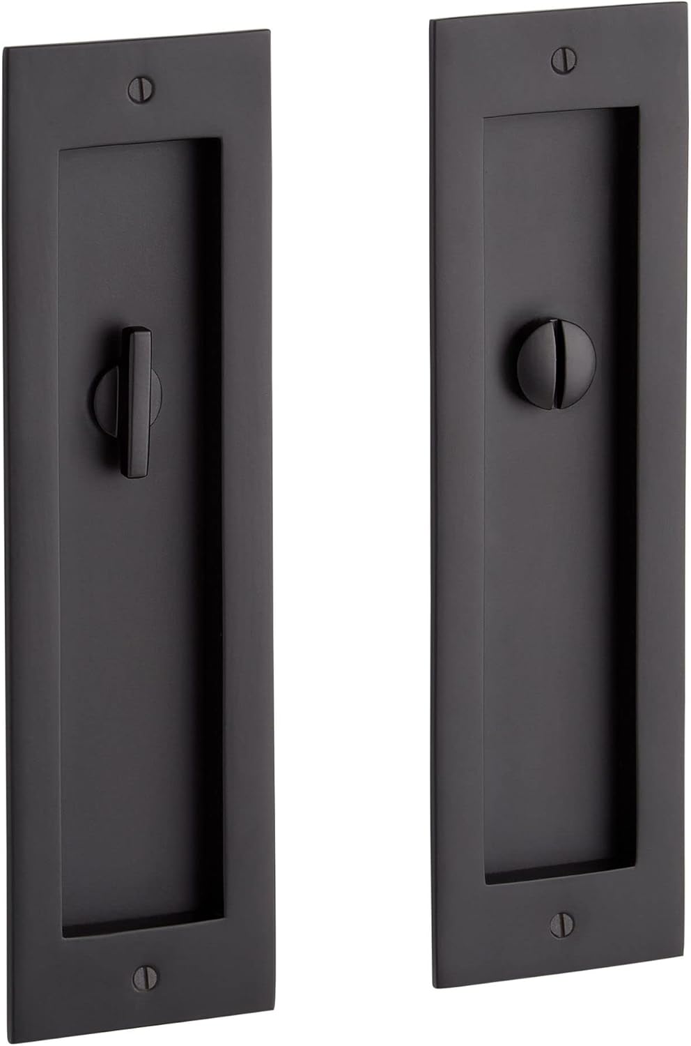 Signature Hardware 483730 8-1/2" Tall Elongated Pop-Out Brass Pocket Privacy Door Pull