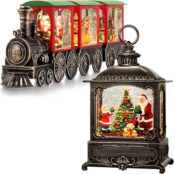 Train Snow Globe (Santa) + X Square Snow Globe (Santa