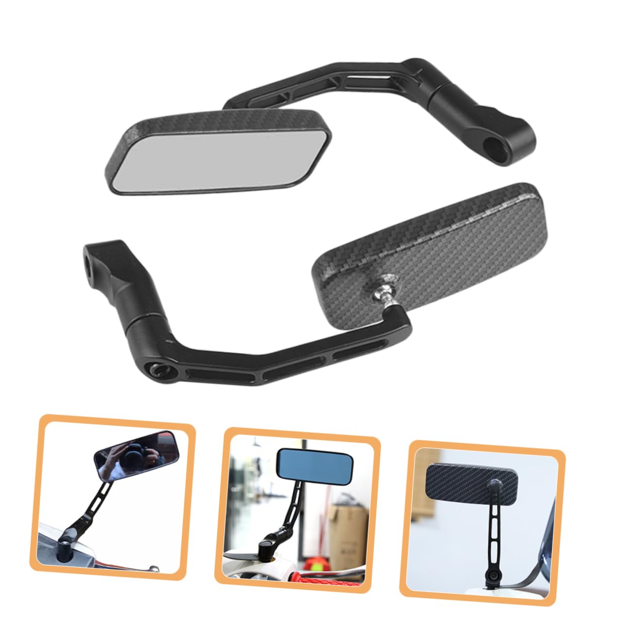 BESPORTBLE 1set Specchietti Retrovisori Per Scooter Design Modificato Antiriflesso Compatibili Con Manubri Di Varie Visibilità Chiara e Ampia Materiali Durevoli e Stile Accattivante