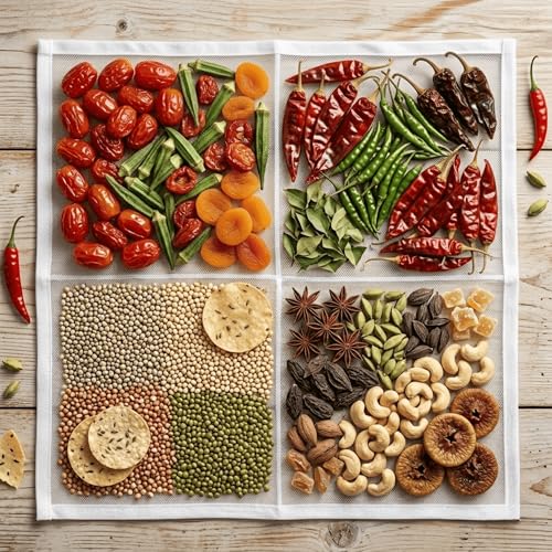 Image of Multipurpose Drying Mat for Papad, Chilli, Rice, Breathable Mesh Washable Reusable Foldable Lightweight Sun Drying Cloth