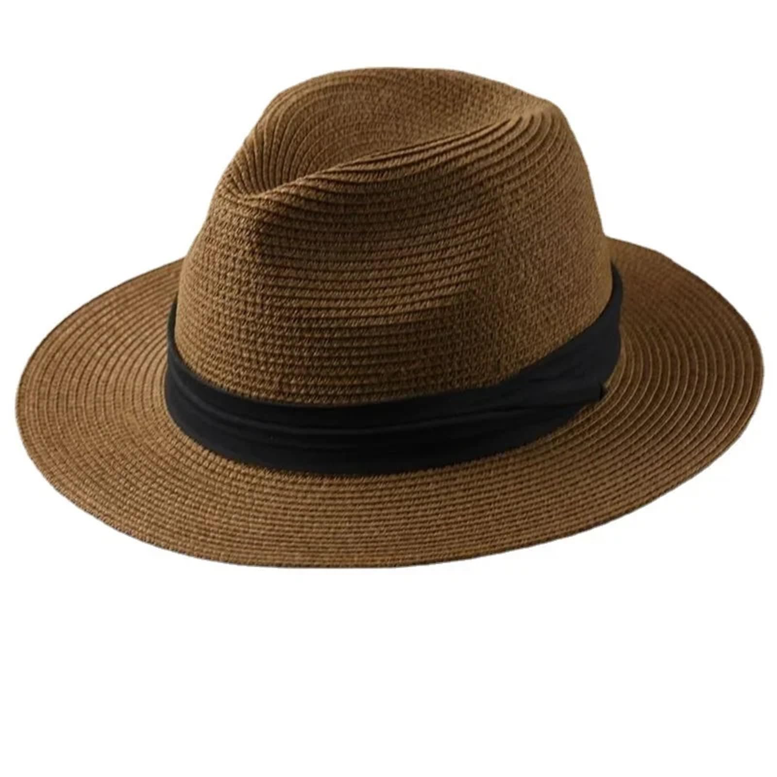 Cappello di Paglia Cappelli da sole 64 cm for uomo e donna, a tesa larga, spiaggia, in paglia, con testa grande, taglia(Color 1,XL 61-64cm)
