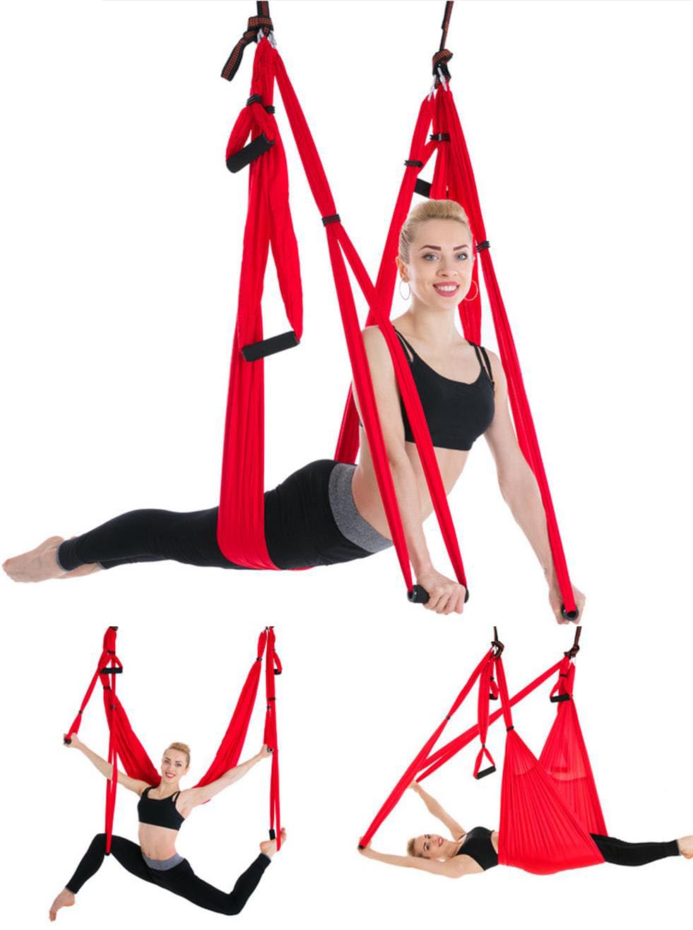 Aerial Yoga, Trapez hamakowy do jogi, Nieelastyczna lina do jogi powietrznej, Huśtawka hamakowa do inwersji jogi, do jogi, Pilates antygrawitacyjny, Akcesoria montażowe w zestawie, 6