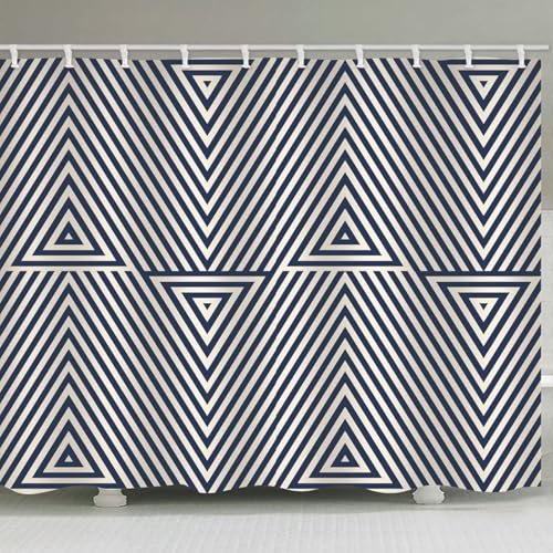 Rideau de douche séchage rapide en polyester lavable motif triangle