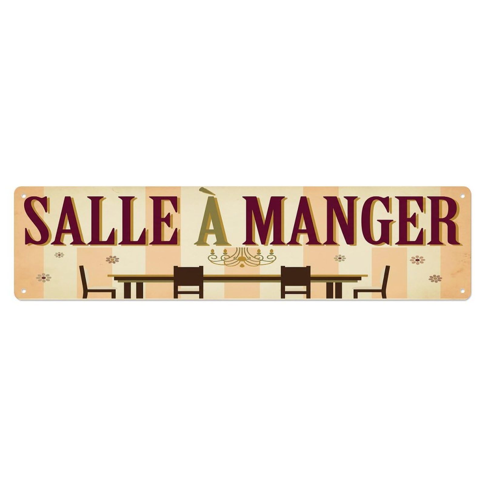 Vintage Salle À Manger Text Table Metal Tin Sign