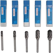 Conjunto de rebarbas rotativas de carboneto Leapiture Conjunto de rebarbas rotativas de carboneto de corte duplo 6mm haste de lixamento para perfuração de polimento de aviação de barco de carro