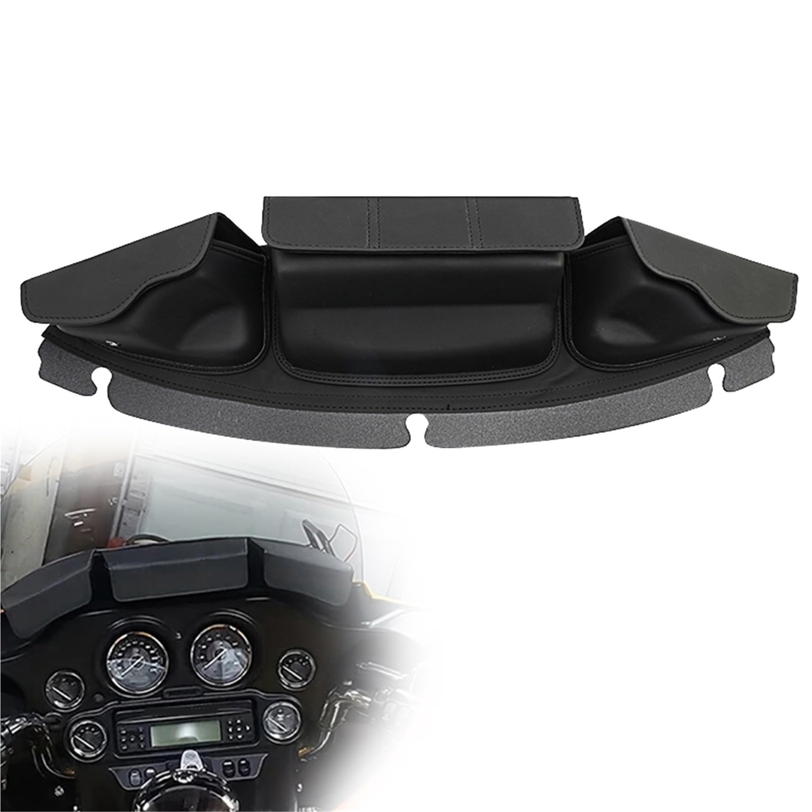Borsa A Marsupio Con 3 Tasche Per Parabrezza Batwing Per Electra Glide Police FLHTP 2014 2015 2016 2017 2018 2019 2020 2021 2022