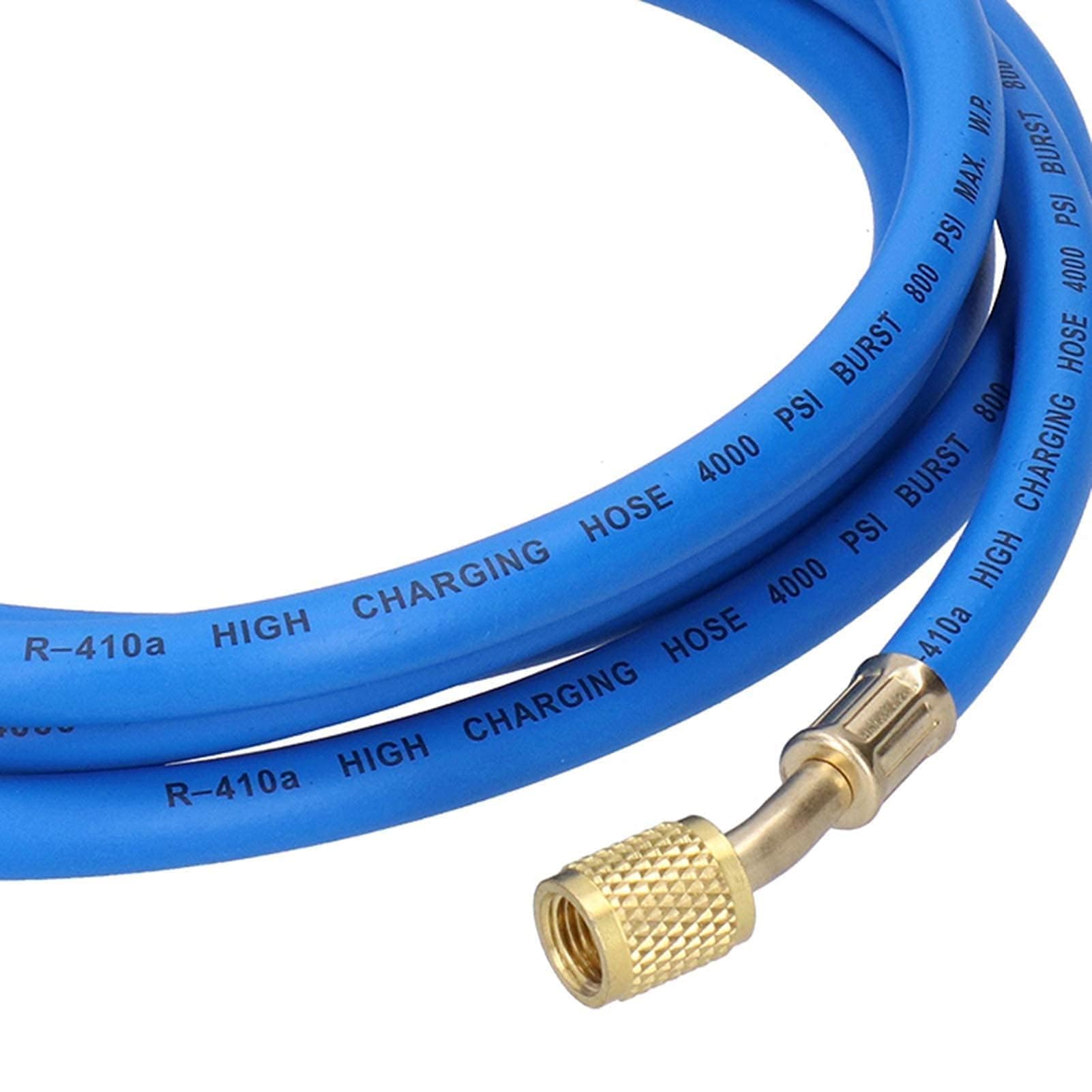 Zerodis 2PCS Tubo di Ricarica del Refrigerante per Condizionatore d'Aria in Lega di Ottone e Gomma con Valvola, Strumento Accessorio per Refrigerazione, 1/4 x 1/4, 800 PSI