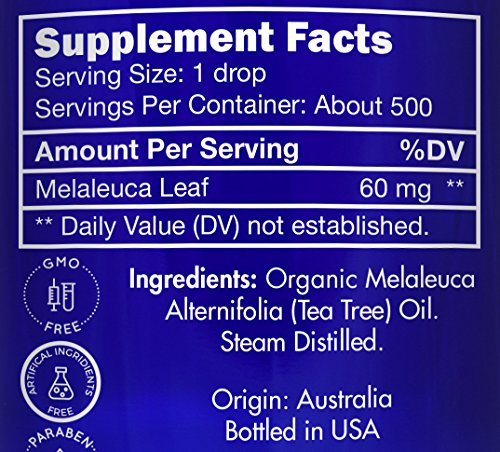 Zongle Usda Certified Organic Melaleuca (Tea Tree) Essential Oil, Australian, Safe To Ingest, Melaleuca Alternifolia, 1 Oz #TOP1