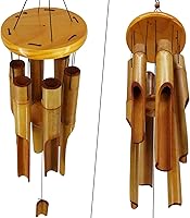 Vista 5 de Campanas de viento de bambú para exteriores, Campanas de viento de madera con melodía de tono profundo, Campana de viento Zen clásica de 30