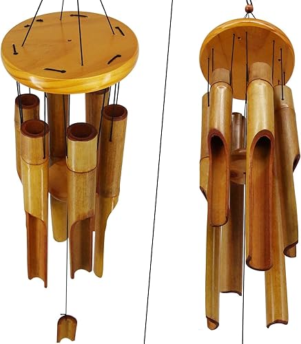 Miniatura 5 de Campanillas de viento de bambú para exteriores, campanillas de viento de madera con tono profundo melodía, campanilla de viento clásica de jardín