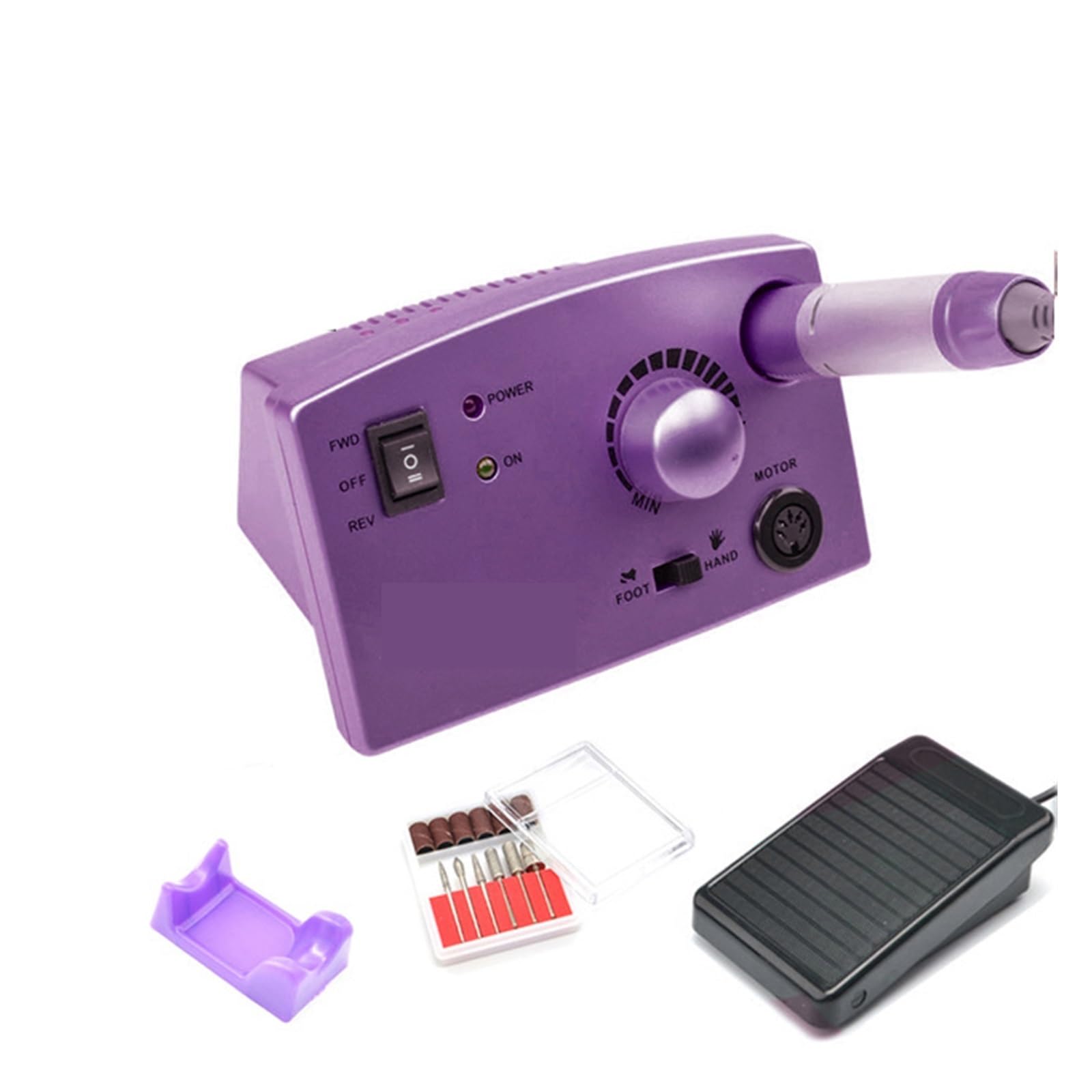 35000 obr./min elektryczna wiertarka do paznokci maszyna manicure wiertła akcesoria zestaw Pedicure ceramiczne wiertło narzędzia ,Niskie wibracje(Purple)