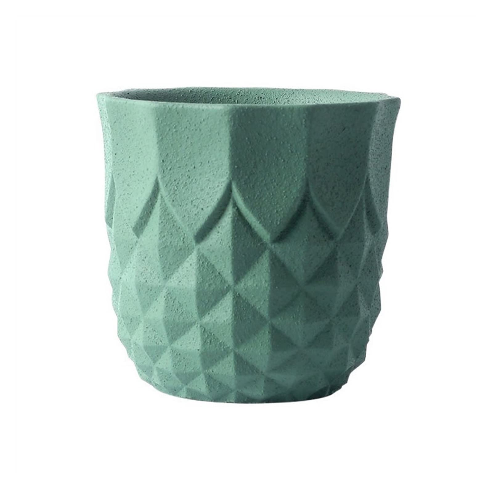 Pot de fleur en ciment vert diamant TUSUOD pour plantes d'intérieur rétro