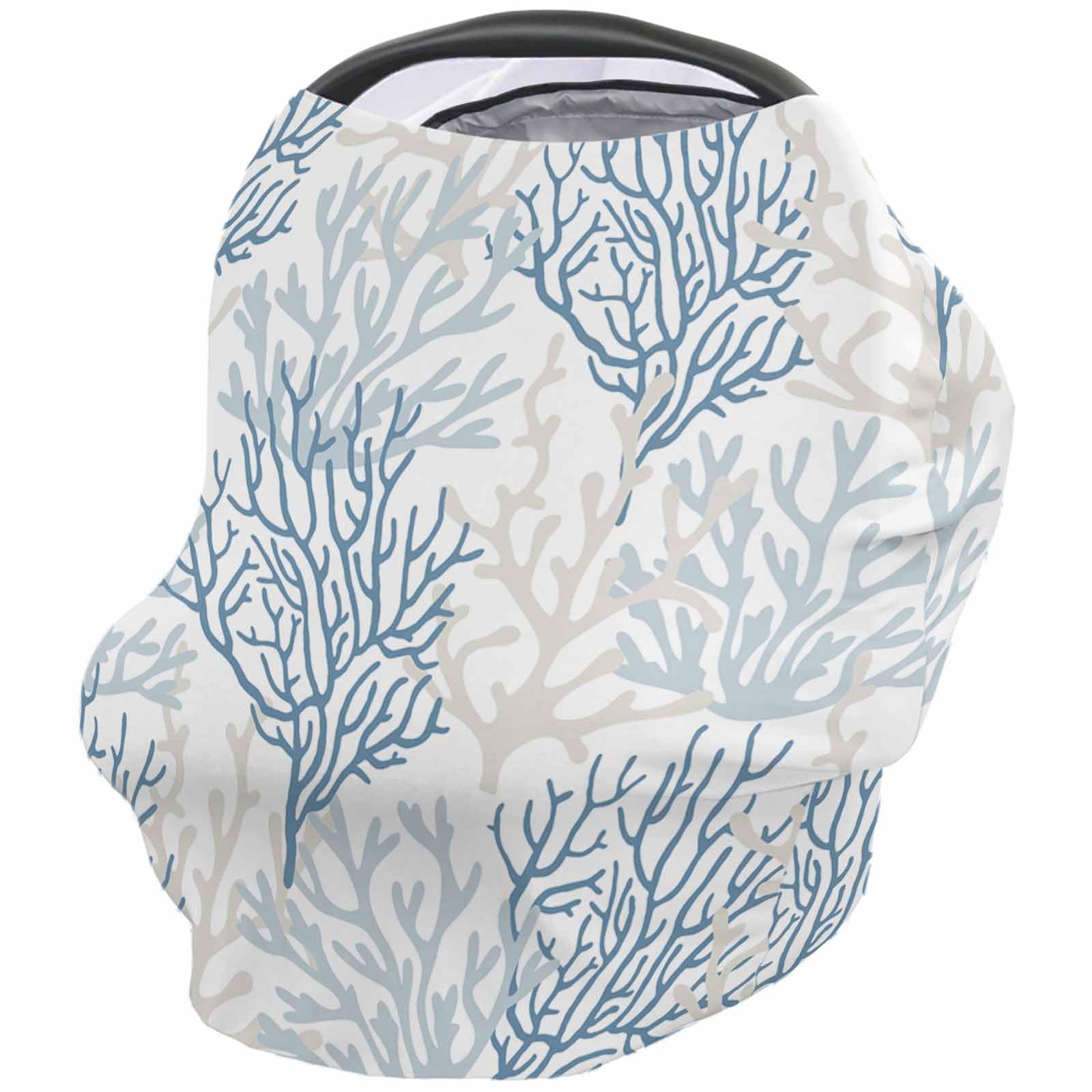 Nursing Cover for Breastfeeding Scarf, Summer Blue Coral Ocean Life Baby Car Covers Super Soft Multi Use for Canopy Shopping Cart Cover Blanket Stroller Cover