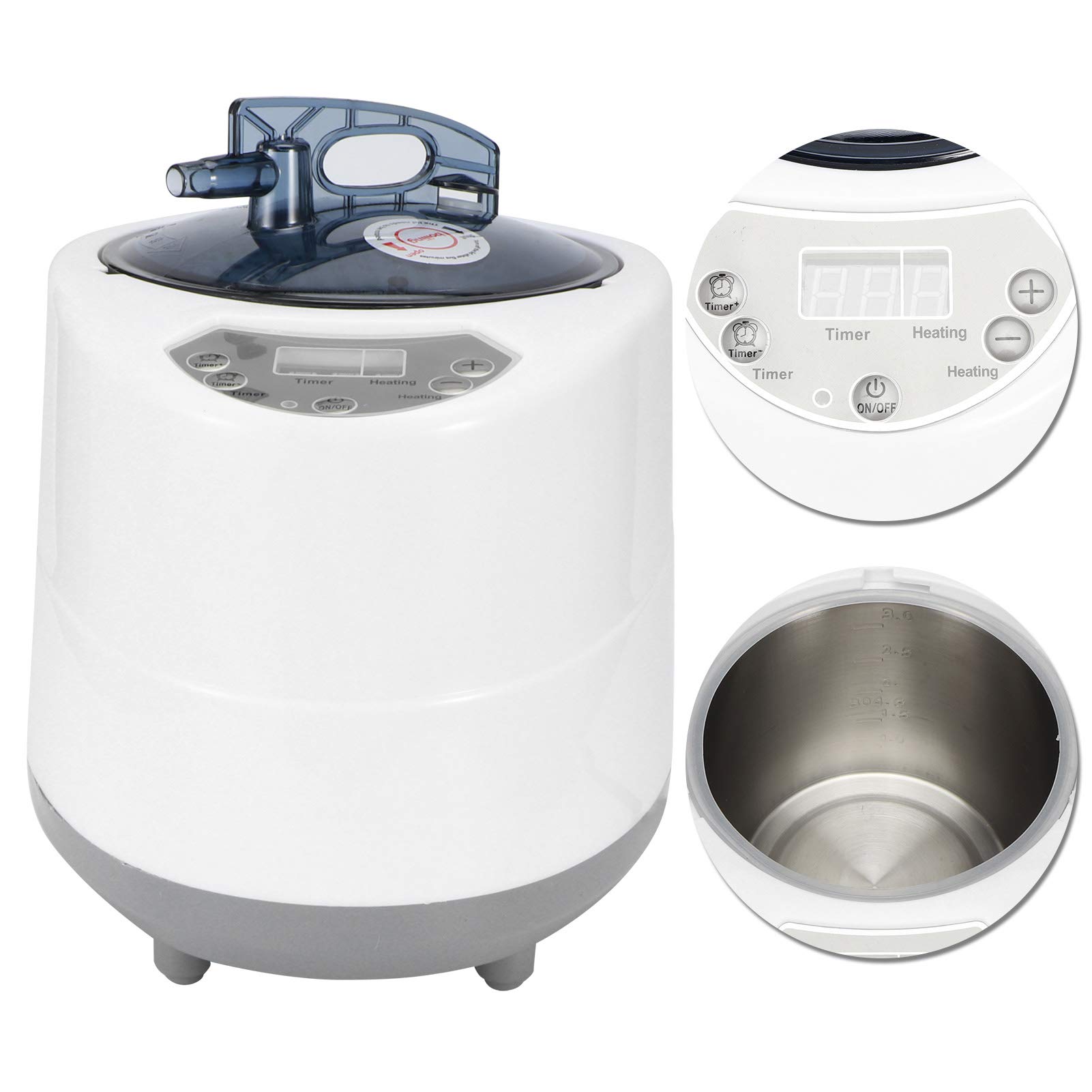 Akozon Generatore di Sauna 3L 1500W per la Terapia del Vapore Domestico della Macchina di Fumigazione della Terapia del Corpo della Tenda della Stazione Termale EU 220V