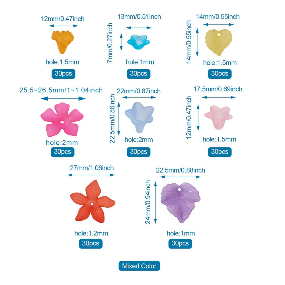 Cheriswely, 240 Pezzi In Acrilico Con Perline A Forma Di Fiore Satinato, Per Gioielli Da 1 A 1,5 Mm - Foto 5