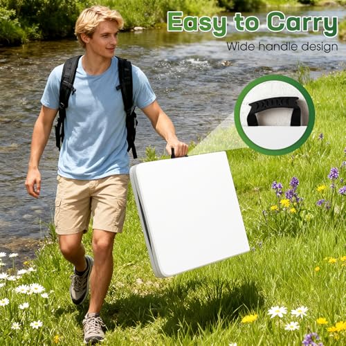 Image of FDW 6 FT Folding Table, Portable Plastic Table with Carrying Handle Perfect for Indoor, Outdoor, Party, Dining, Wedding, Events, Camping, White