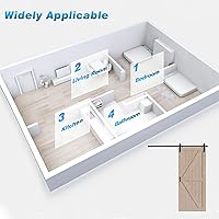 Vista 7 de FREDBECK Puerta corredera de granero de 34 x 84 pulgadas con kit de herramientas de 6 pies incluido, panel de abeto macizo en forma de K, necesita