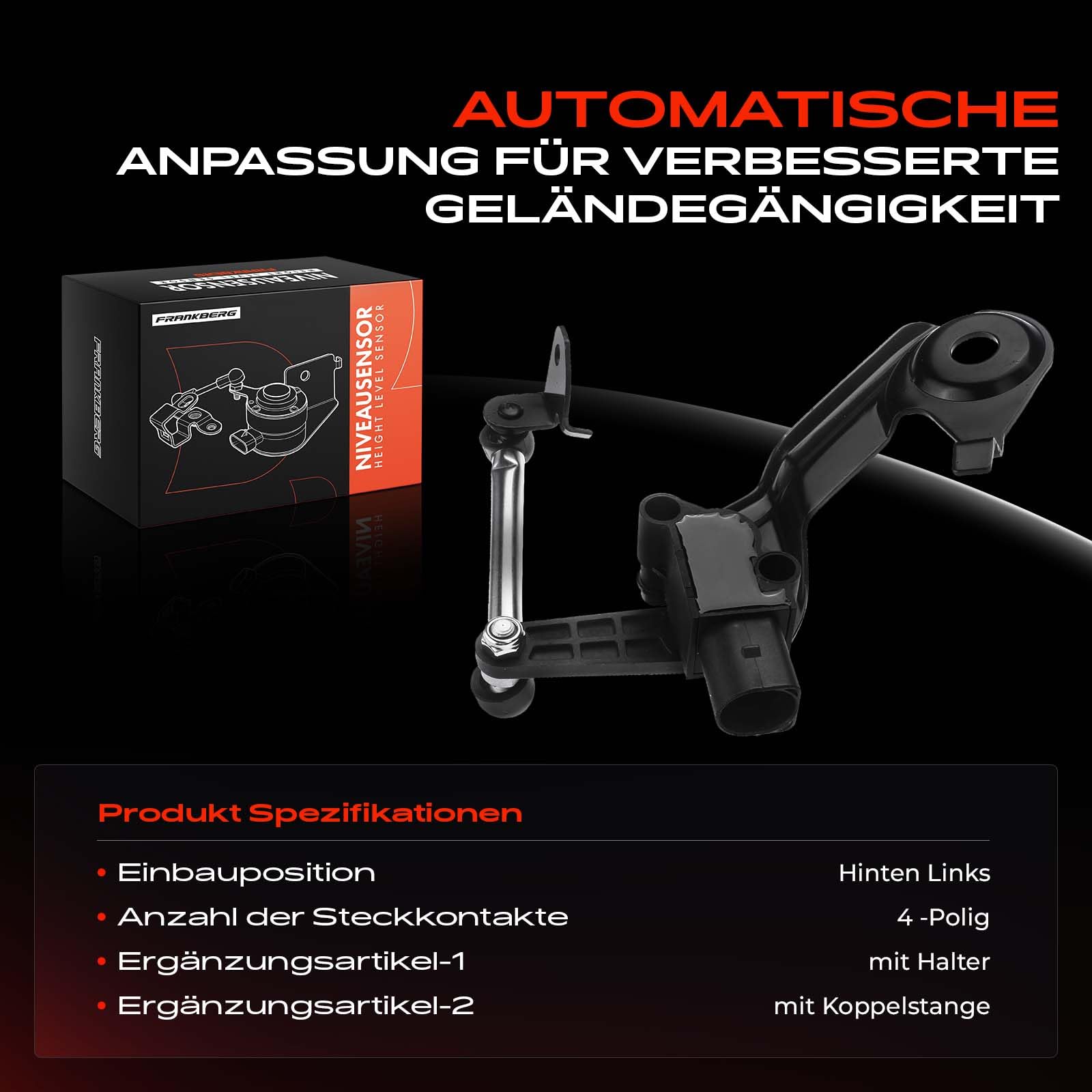 Niveausensor Leuchtweitenregulierung Hinten Rechts | Für Audi A6 4F2 C6 2004-2011