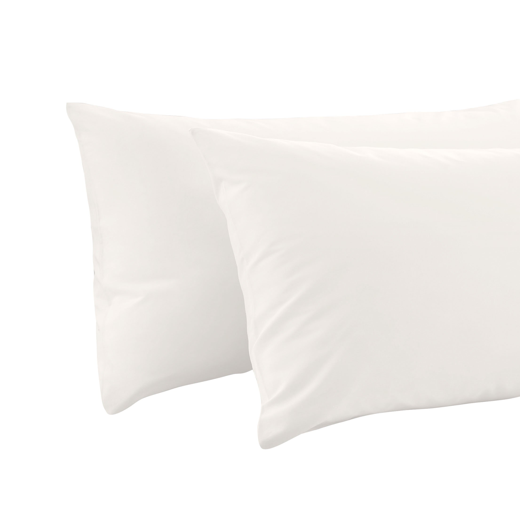AR Easy Care Box Pleated Base Valence Sheets,Plain Dyed Poly cotton, Fit Over Base (PAIR OF PILLOWCASES, WHITE)