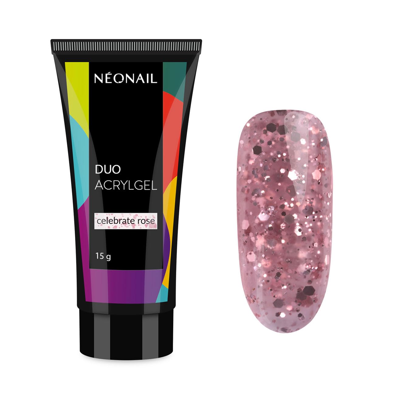NEONAIL DUO ACRYLGEL Celebrate Rose - Transparentes Acrylgel mit Glitzerpartikeln in Rosa