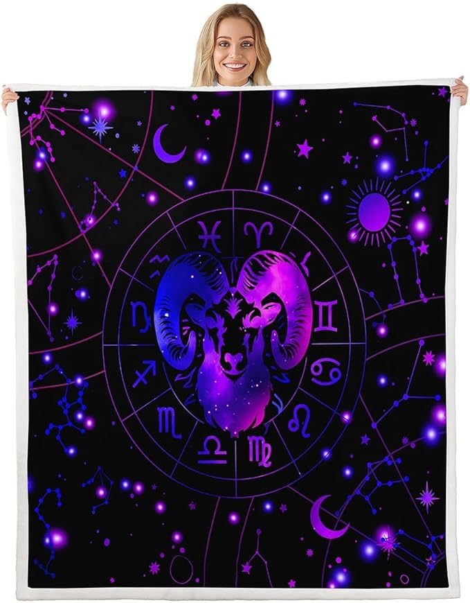 Feelyou Aries Fleece Throw Blanket Throw 50