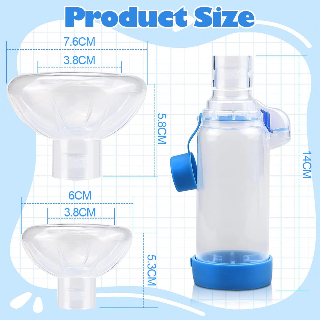 Inhalador para Mascotas con 2 Mascarillas para Gatos y Perros | Cámara de Aerosol con Indicador de Respiración | Compatible con MDI | Mascarilla de Silicona Suave | Ayuda de Inhalación Portátil
