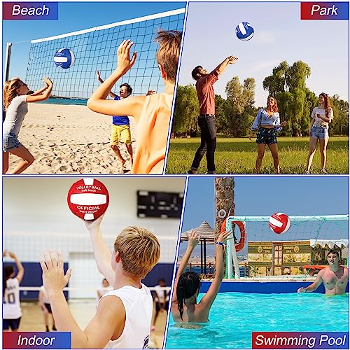 Image of Lenwen 2 Pack Volleyball Official Size 5, Blue-White, Red-White