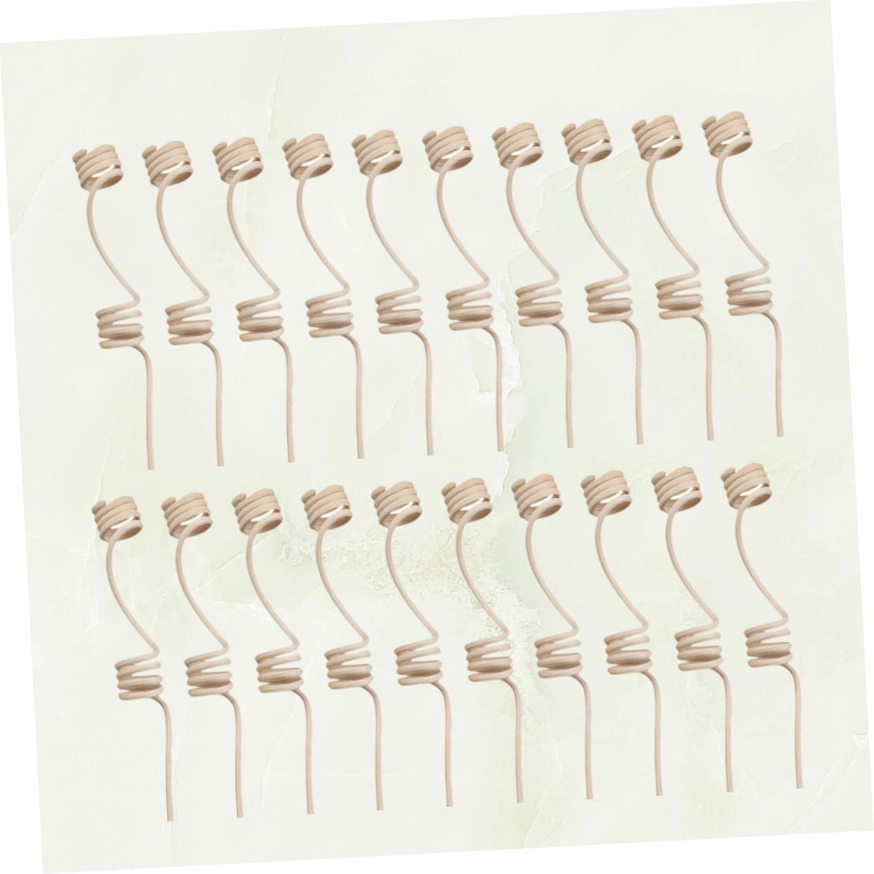 Zerodeko Light Yellow Rattan Diffuser Sticks 20pcs Essential Oil Diffusers Double Spiral Heads