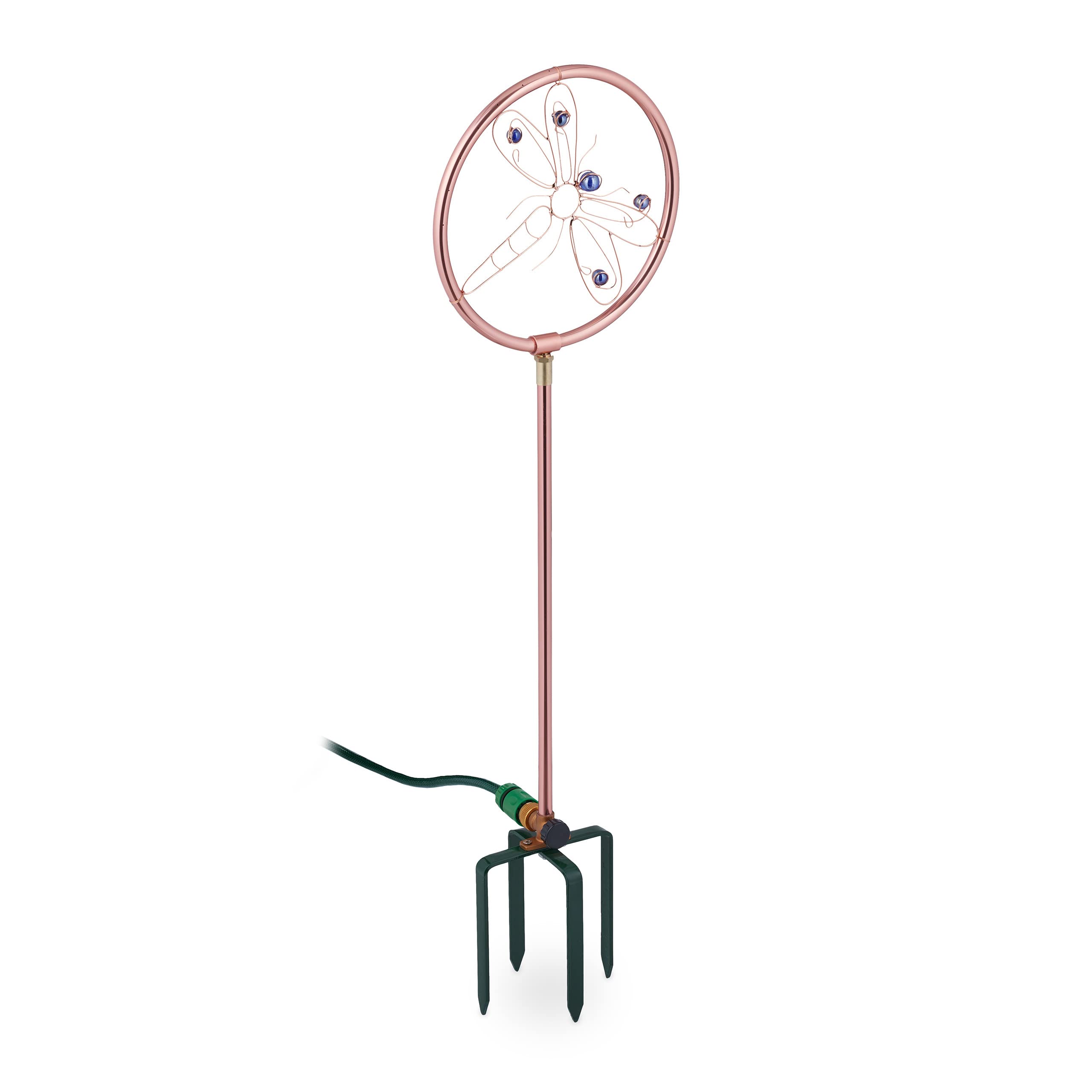 Arroseur de pelouse rotatif libellule Relaxdays pour sublimer la décoration de votre jardin