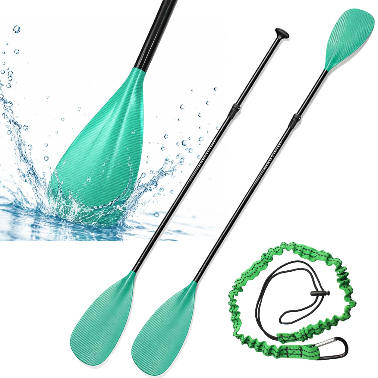 BeGrit Pagaie Paddle 2-en-1 en Aluminium avec Laisse Réglable de 170