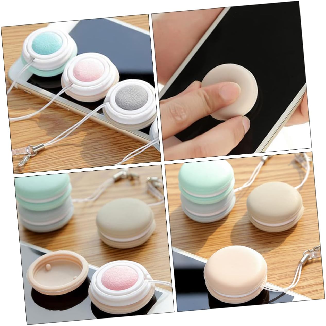 FOMIYES 12pcs Macaron Shaped Portable Screen for Electronics Compact Lens for Glasses Phones More Dirt Fingerprint Removal Convenient Reusable Cleaning Tools