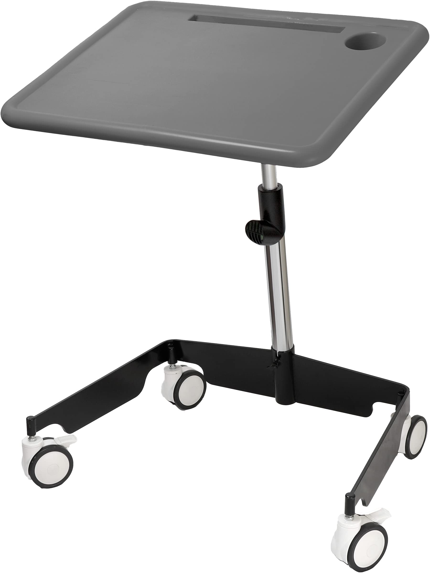 KORE Design Kids Sit-Stand Mobile Student Desk, Height Adjustable Rolling Workstation, Mobile Standing Desk, Portable Small Standing Table on Wheels for Study, Art, Homework, Kid Furniture, Grey