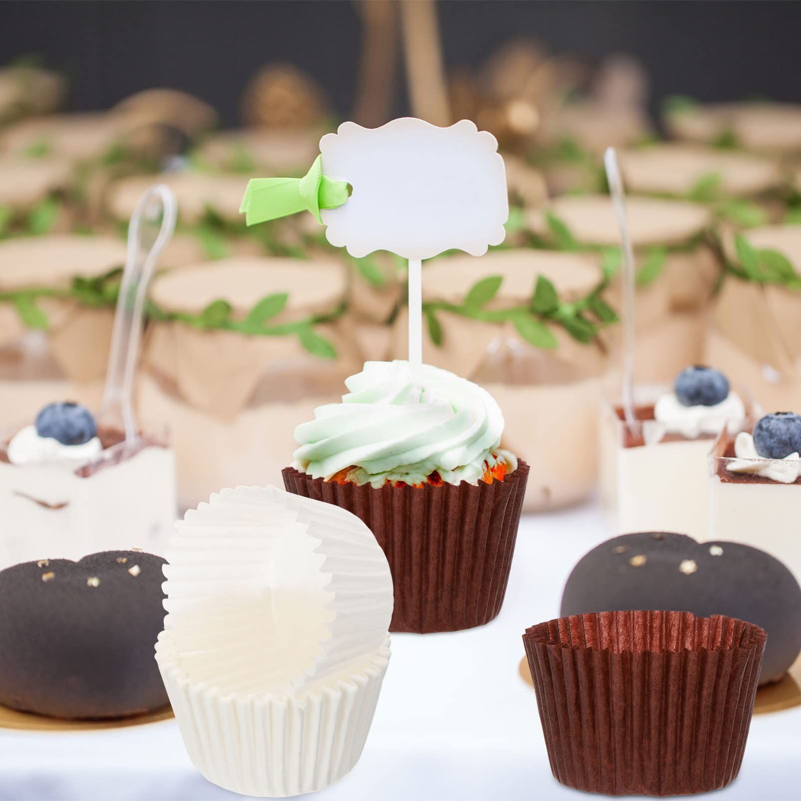 jojofuny 1000 Piezas de Moldes de Papel para Cupcakes y Magdalenas Papel Resistente Olor, Ideales para Fiestas de Cumpleaños y Snacks