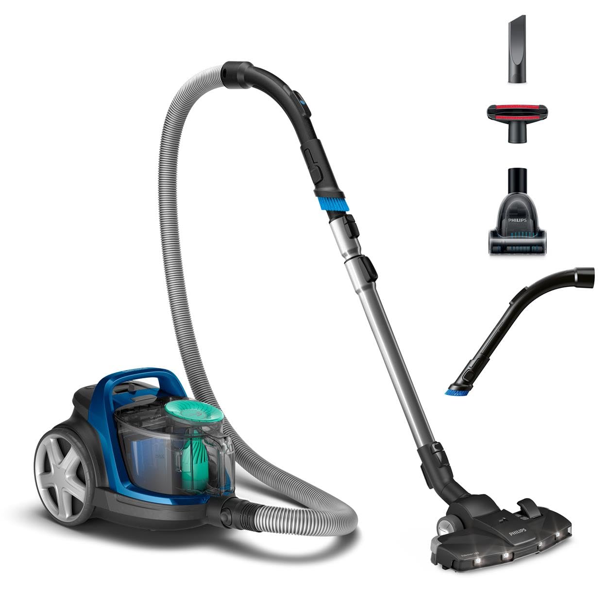 Philips 5000 Series Aspirapolvere Senza Sacco - Motore Da 900 W, Tecnologia PowerCyclone 7, Filtro Allergy H13, Spazzola TriActive LED, Compatto E Leggero (FC9557/09)